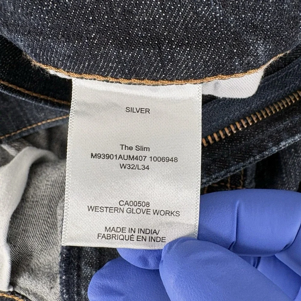 Silver Jeans Men's Sz 32x34 (Fits 33x33.5) Slim Authentic Straight‎ Leg Blue